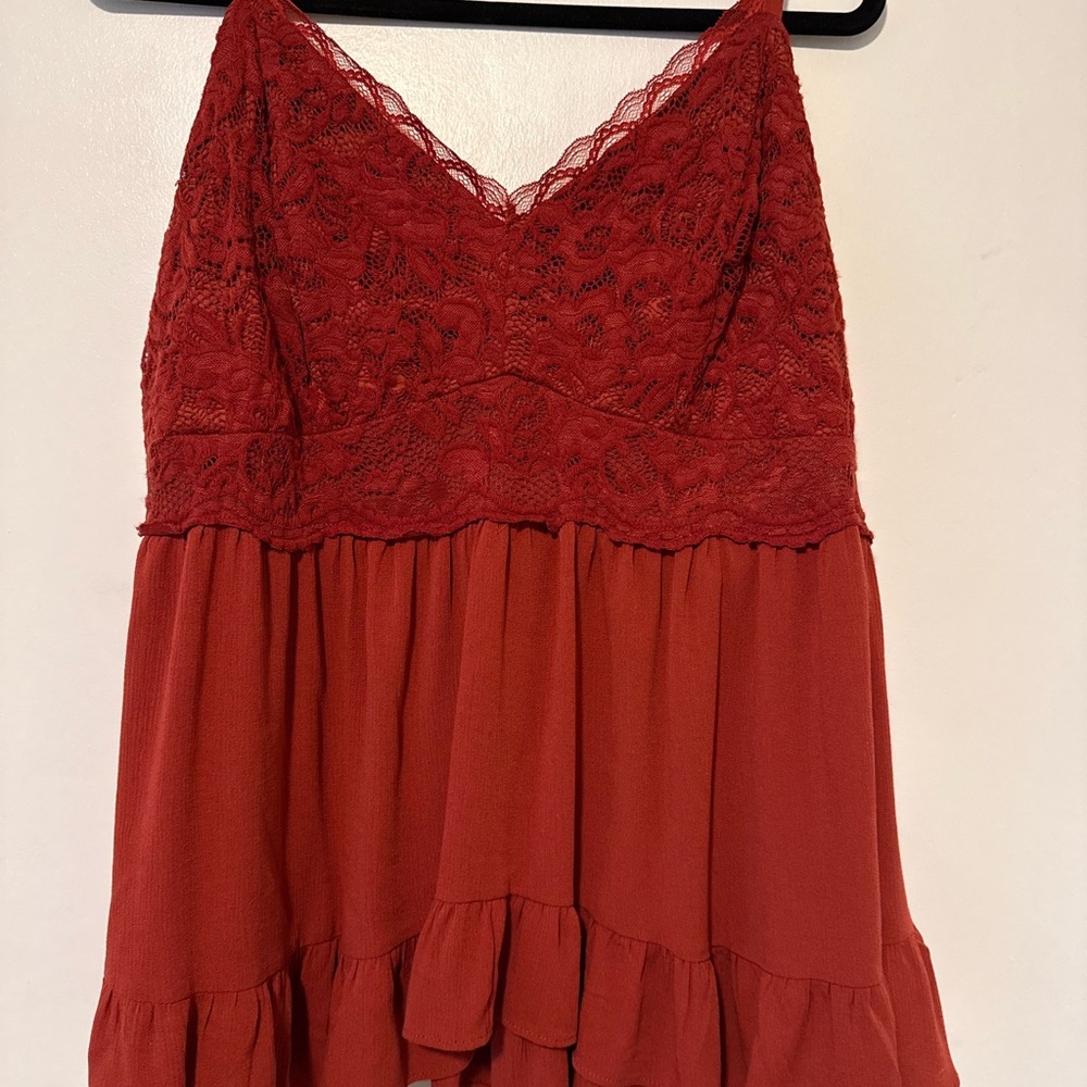 Torrid Red Lace Babydoll Tank